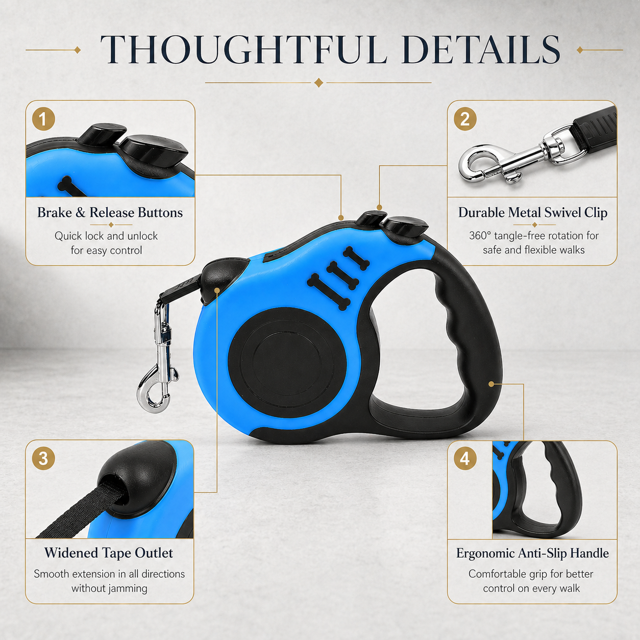Retractable Dog Leash – 5-Meter Auto Telescopic Rope for Dogs up to 15kg | 4 Colors
