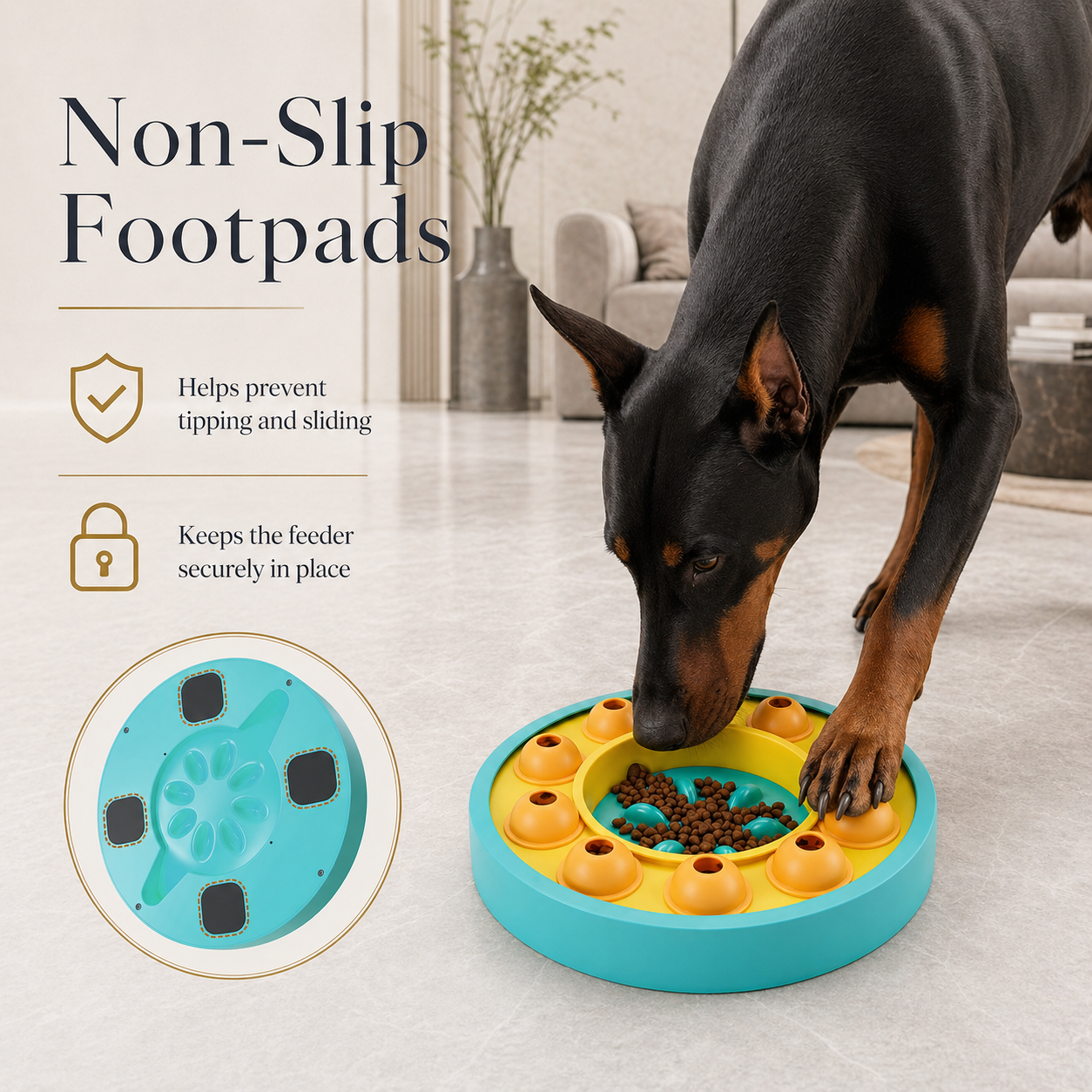 Dog Puzzle Feeder & Slow Feeding Bowl – 8-Granary Treat Dispenser for IQ Training | Small, Medium & Large Dogs