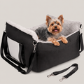Small Dog Car Booster Seat – Washable Travel Bed with Clip-On Leash & Adjustable Straps | Up to 25 lbs
