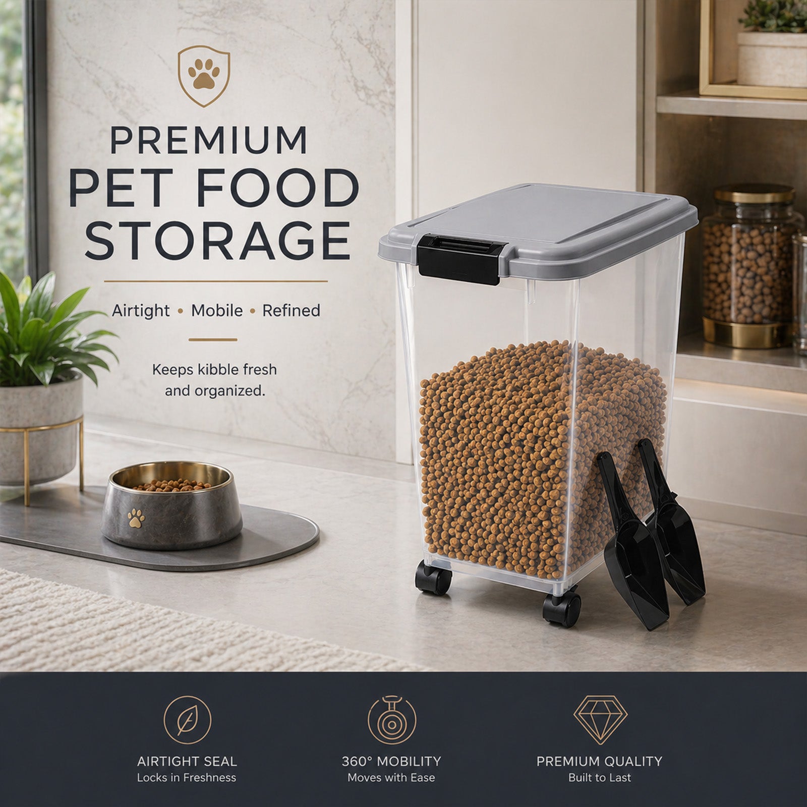 Collapsible Dog Travel Food Container – Small or Large | Leak-Proof, Portable