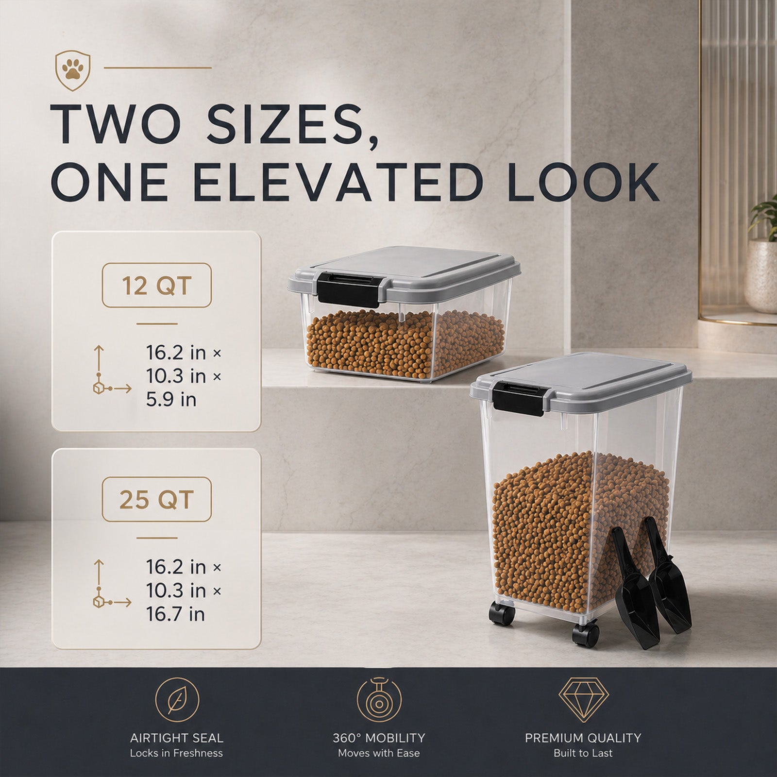 Collapsible Dog Travel Food Container – Small or Large | Leak-Proof, Portable