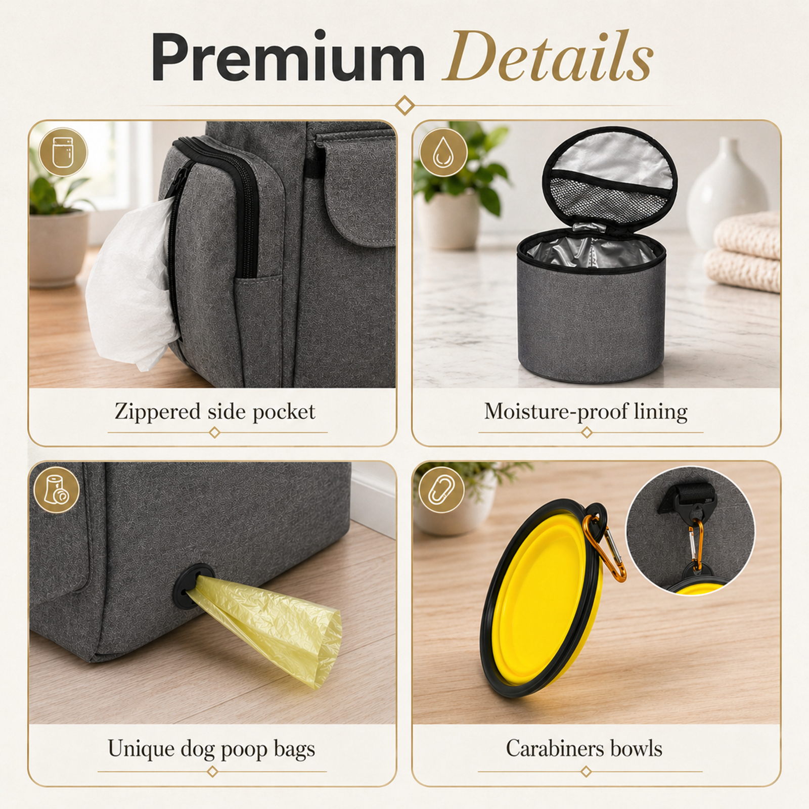 Large Dog Travel Bag – Organized, Durable, 2 Colors | Carry Food, Bowls & Gear in One