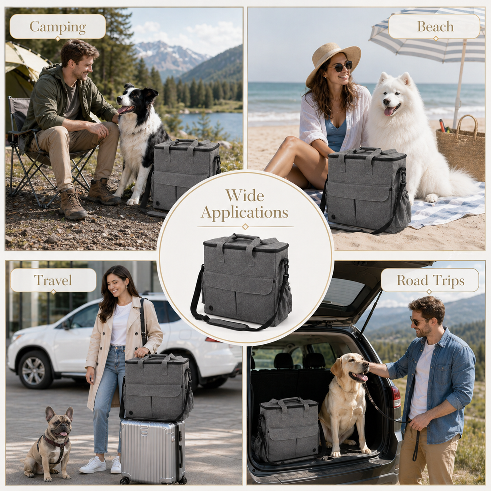 Large Dog Travel Bag – Organized, Durable, 2 Colors | Carry Food, Bowls & Gear in One