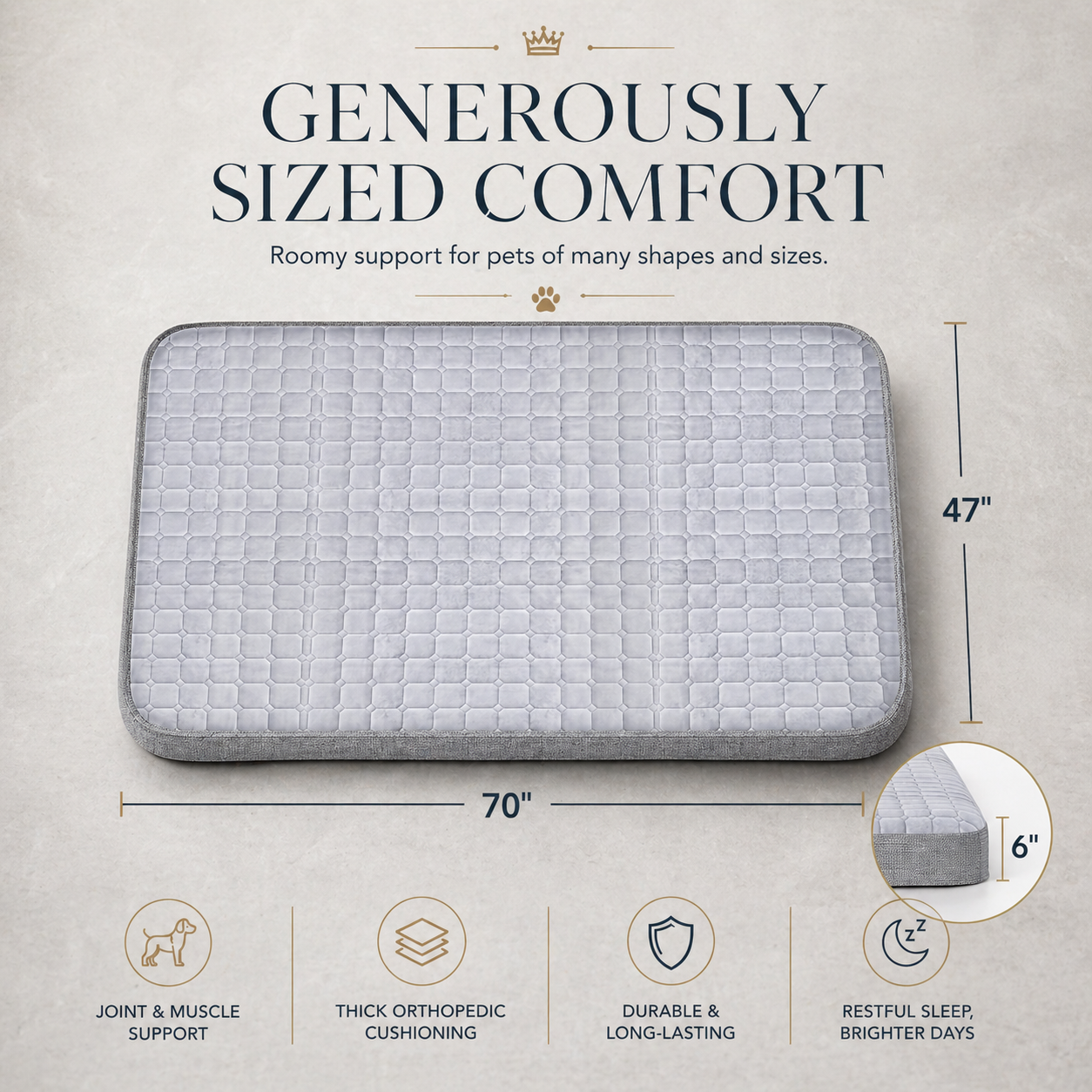 Inflatable Orthopedic Dog Bed – Washable Cover, Anti-Slip Bottom | Portable for Indoor, Outdoor & Travel