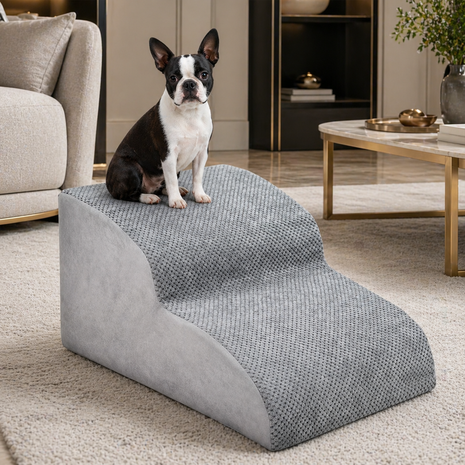 Foldable Dog Pet Ramp Steps – 2, 3 or 4 Step, 6 Colors | Non-Slip, Lightweight | For Large Dogs