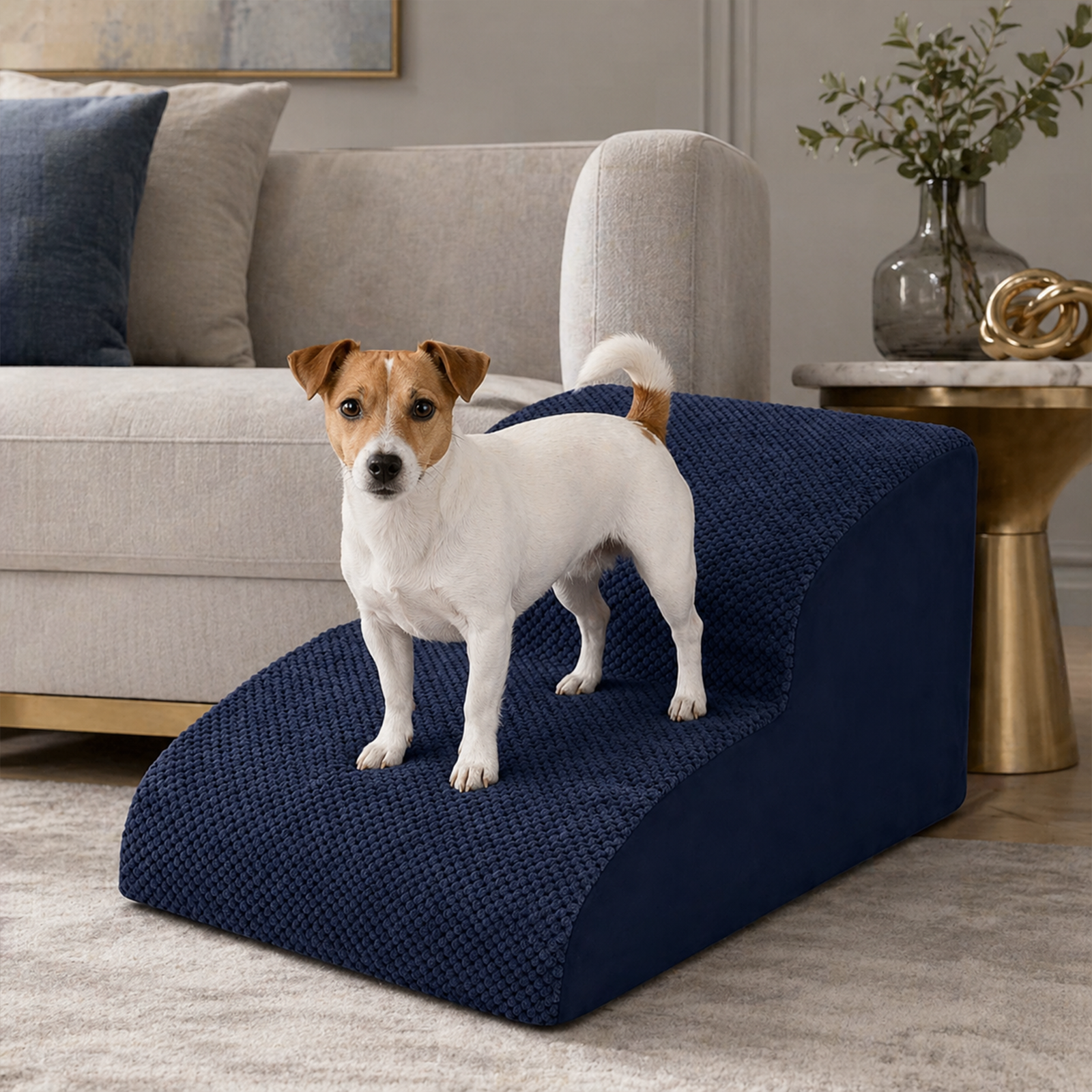 Foldable Dog Pet Ramp Steps – 2, 3 or 4 Step, 6 Colors | Non-Slip, Lightweight | For Large Dogs