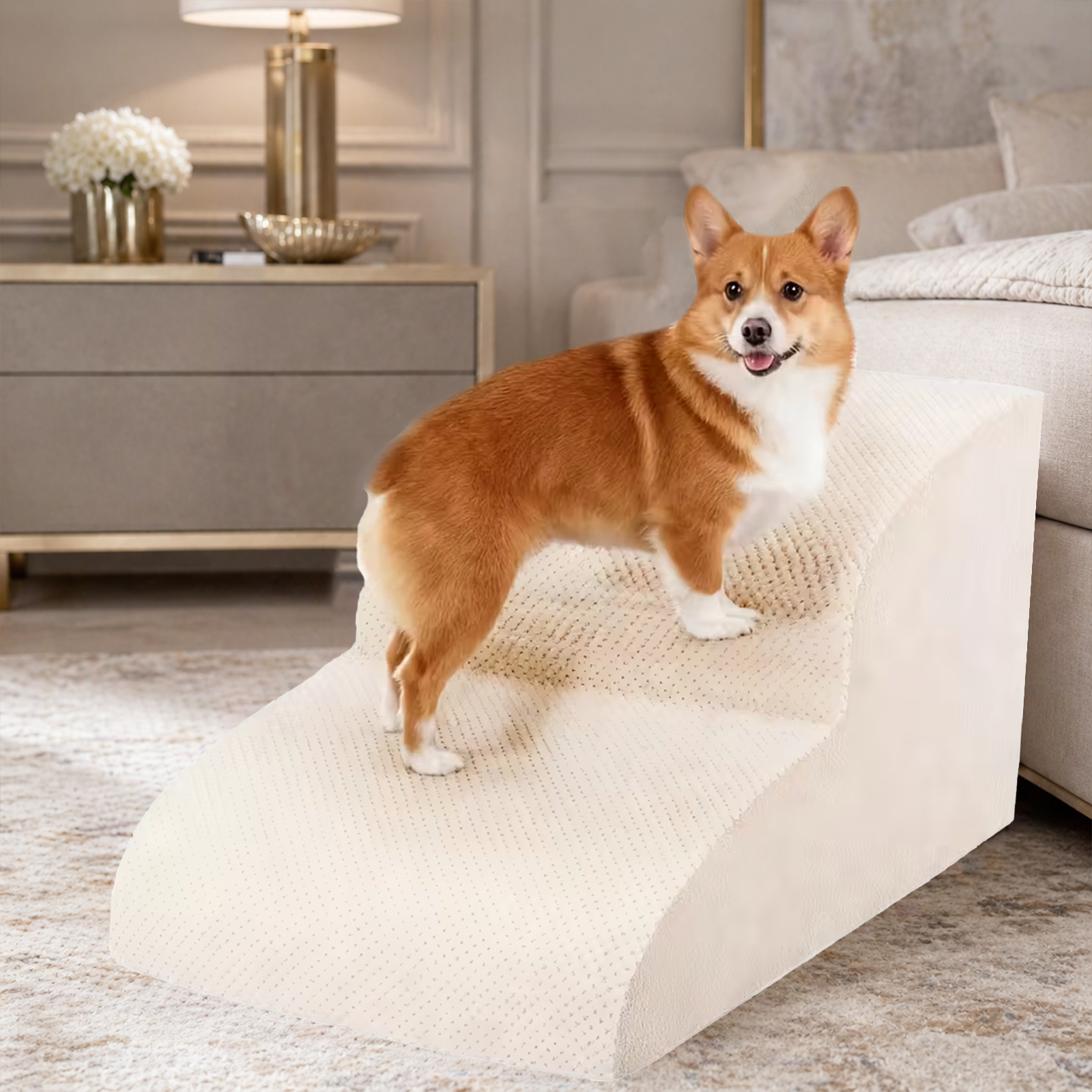 Foldable Dog Pet Ramp Steps – 2, 3 or 4 Step, 6 Colors | Non-Slip, Lightweight | For Large Dogs