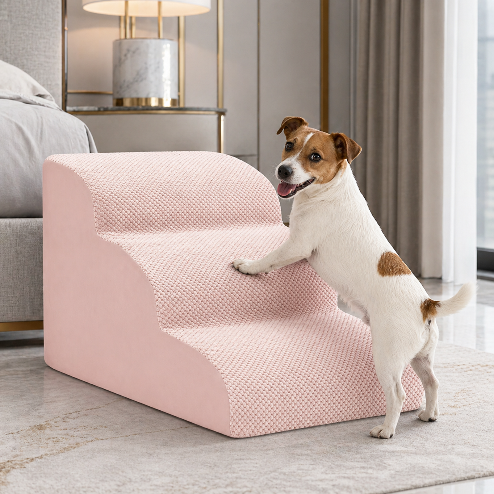 Foldable Dog Pet Ramp Steps – 2, 3 or 4 Step, 6 Colors | Non-Slip, Lightweight | For Large Dogs