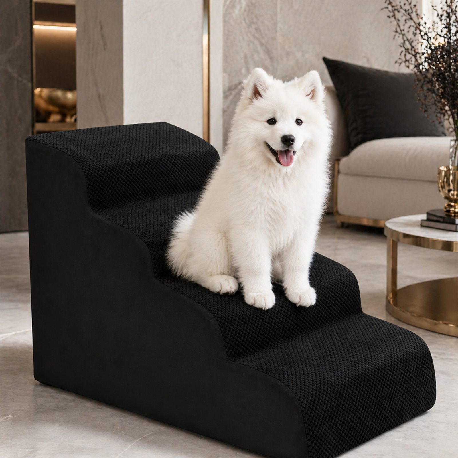 Foldable Dog Pet Ramp Steps – 2, 3 or 4 Step, 6 Colors | Non-Slip, Lightweight | For Large Dogs