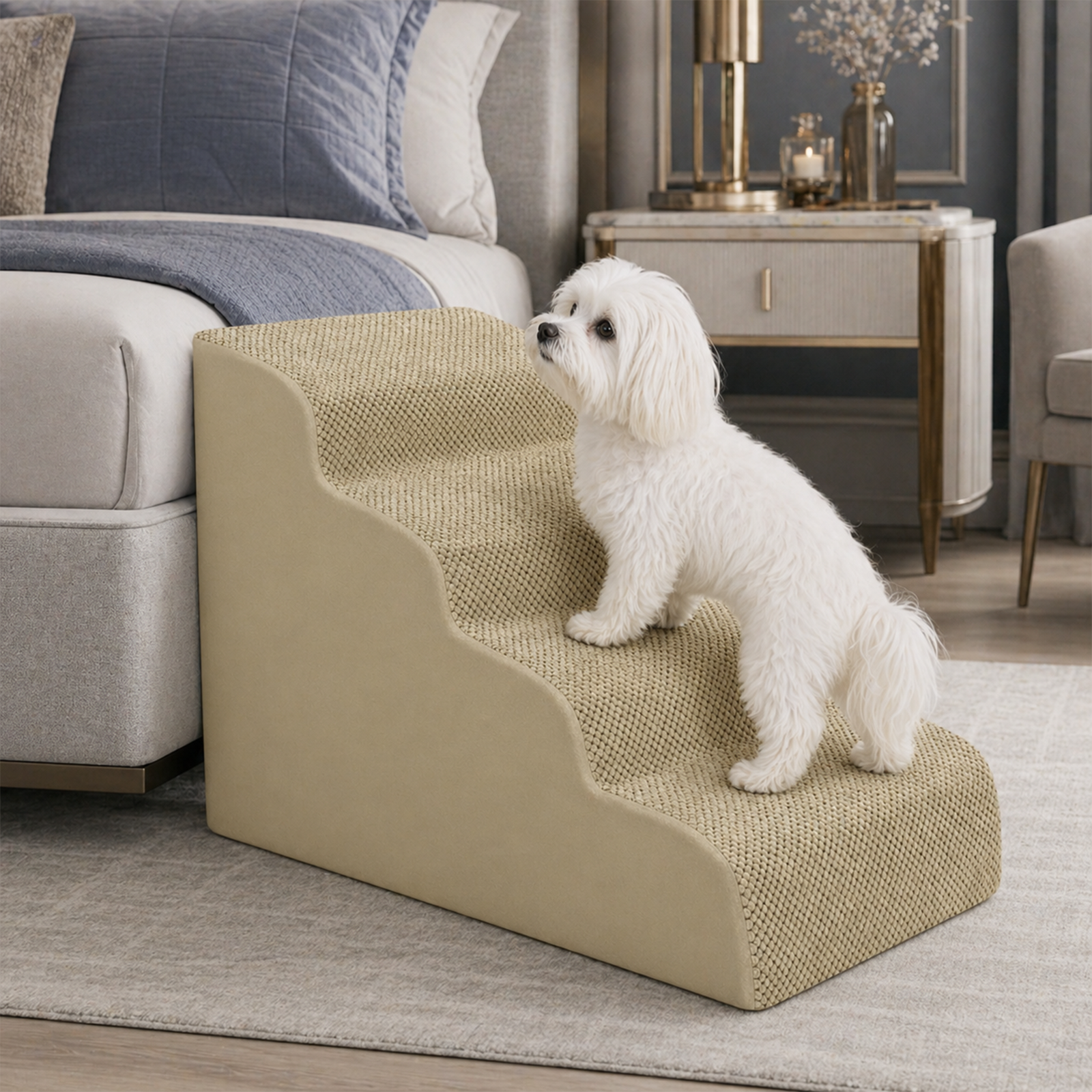 Foldable Dog Pet Ramp Steps – 2, 3 or 4 Step, 6 Colors | Non-Slip, Lightweight | For Large Dogs