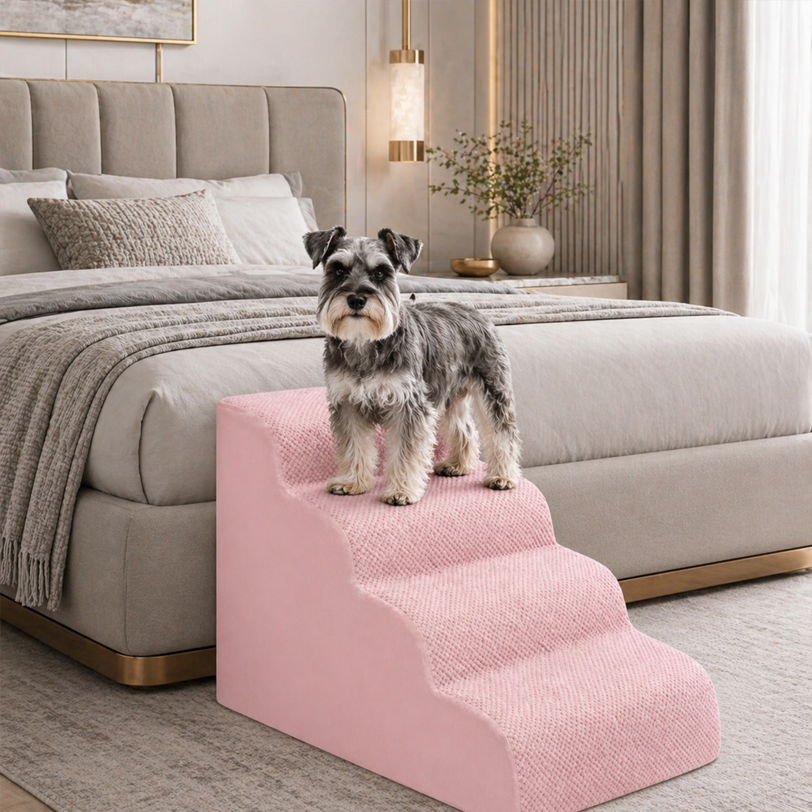 Foldable Dog Pet Ramp Steps – 2, 3 or 4 Step, 6 Colors | Non-Slip, Lightweight | For Large Dogs