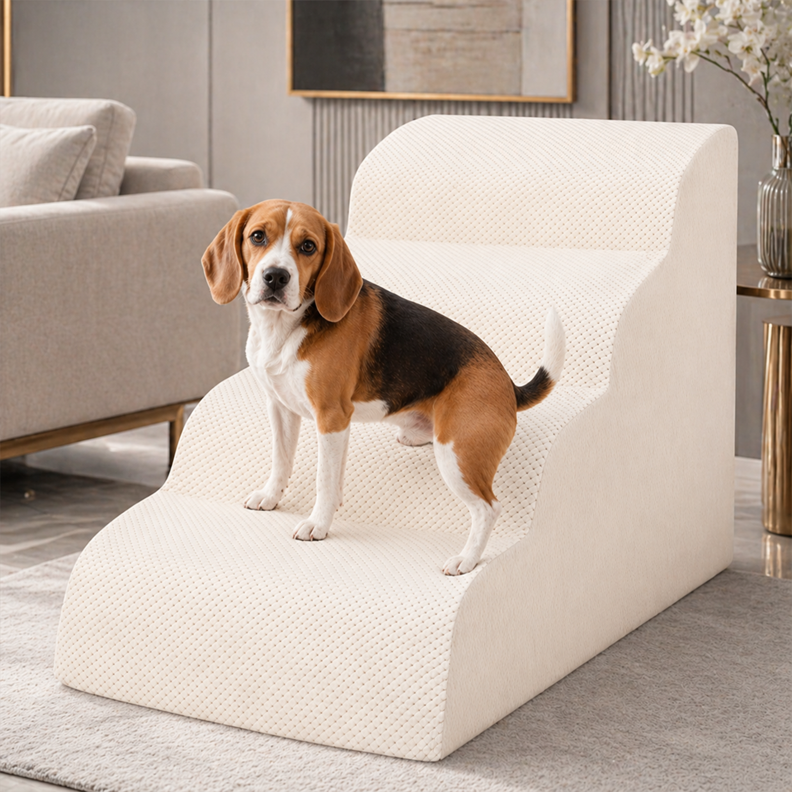 Foldable Dog Pet Ramp Steps – 2, 3 or 4 Step, 6 Colors | Non-Slip, Lightweight | For Large Dogs