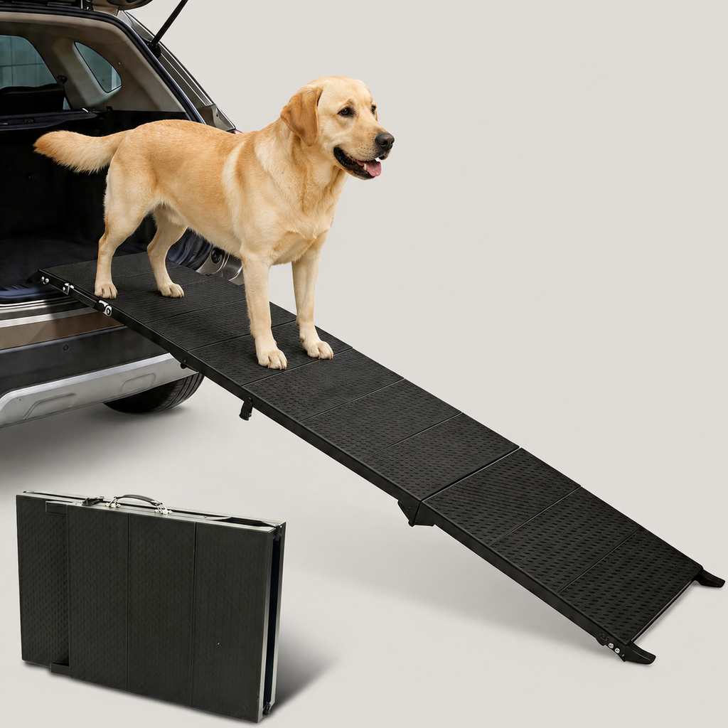 71" Folding Dog Ramp for Car, SUV & Truck – Non-Slip Textured Surface, Portable | Supports up to 350 lbs