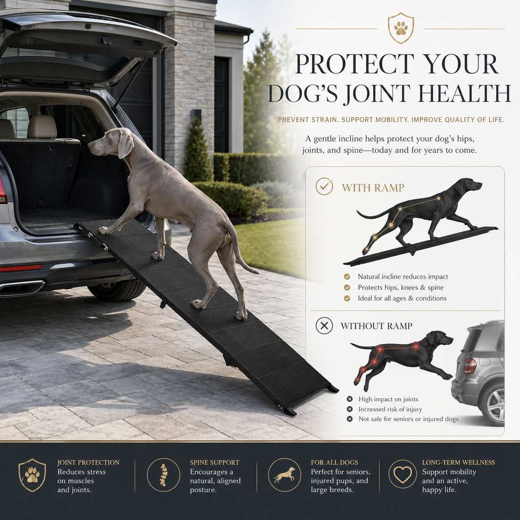 71" Folding Dog Ramp for Car, SUV & Truck – Non-Slip Textured Surface, Portable | Supports up to 350 lbs