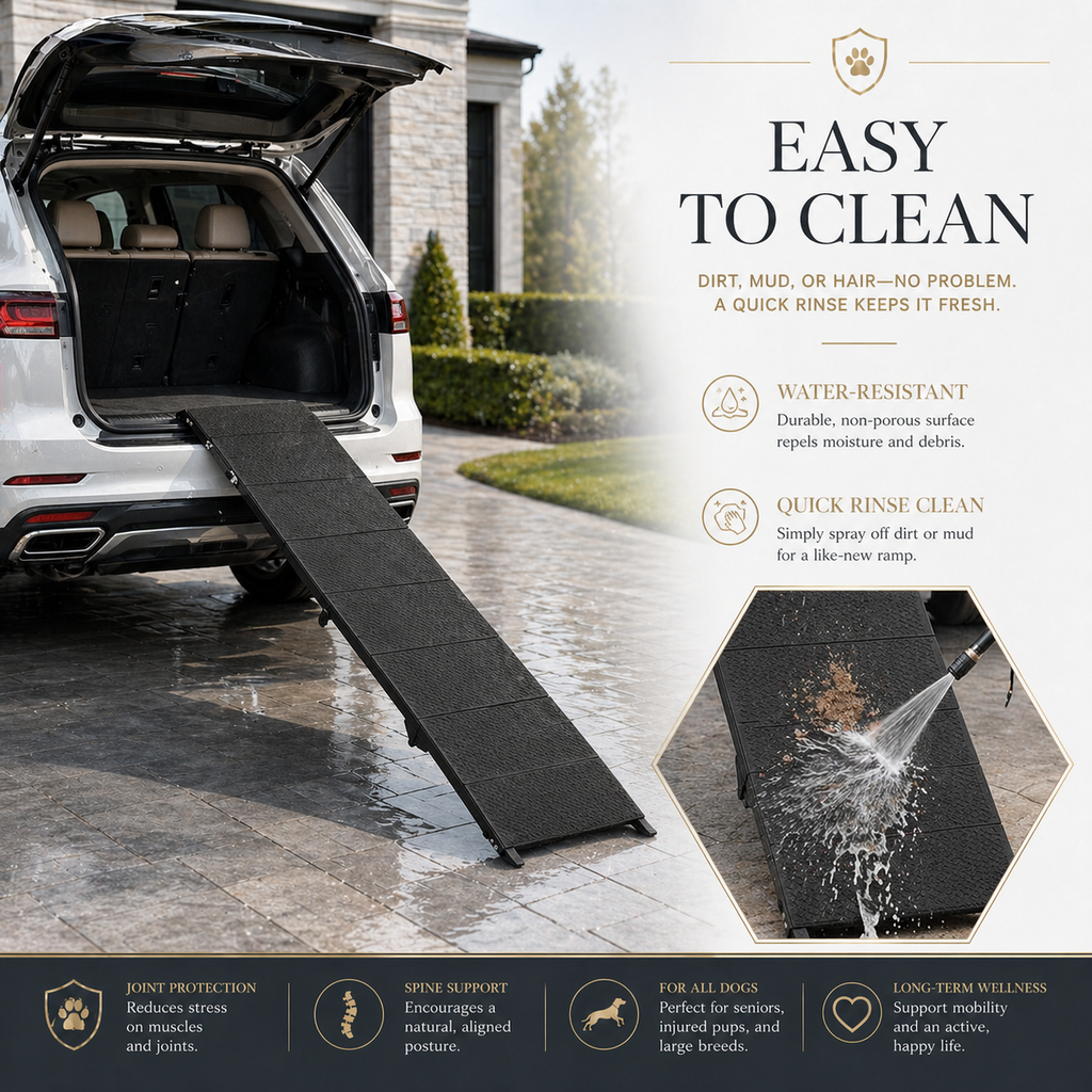 71" Folding Dog Ramp for Car, SUV & Truck – Non-Slip Textured Surface, Portable | Supports up to 350 lbs
