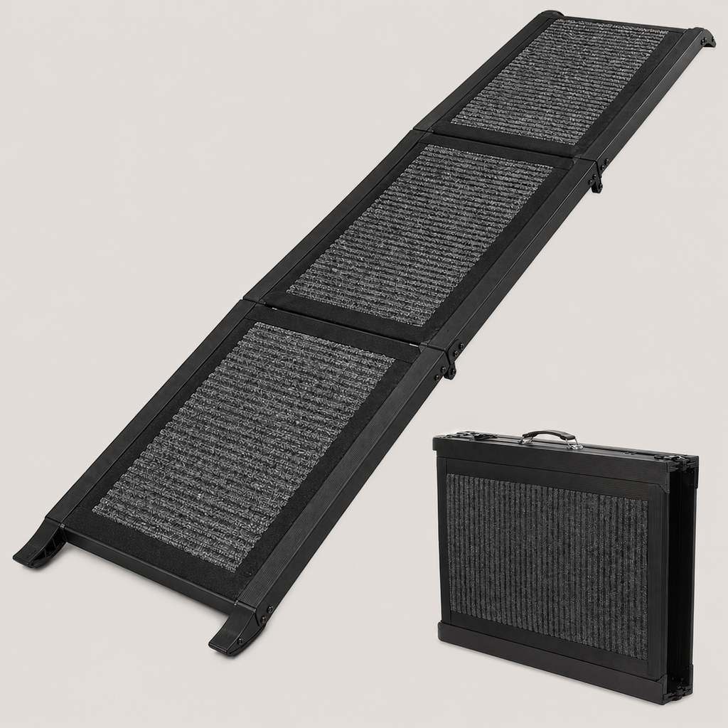 Collapsible Dog Ramp for Cars, SUVs & Trucks – Non-Slip Carpeted Surface, Portable | Supports up to 200 lbs